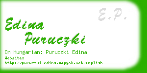 edina puruczki business card